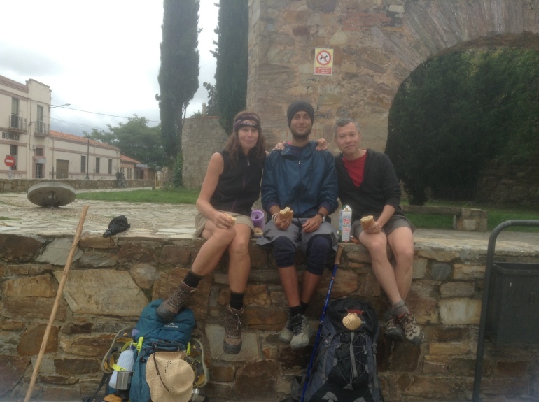 Astorga with Christian from Slovakia and Ramon, my new walking partner (right).